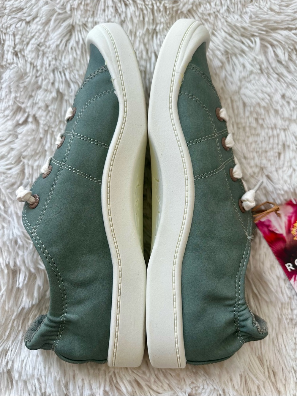 ROXY Bayshore Plus LX Green Lace Up Sneakers Shoes NWT Women’s Size 9.5 - Picture 4 of 12
